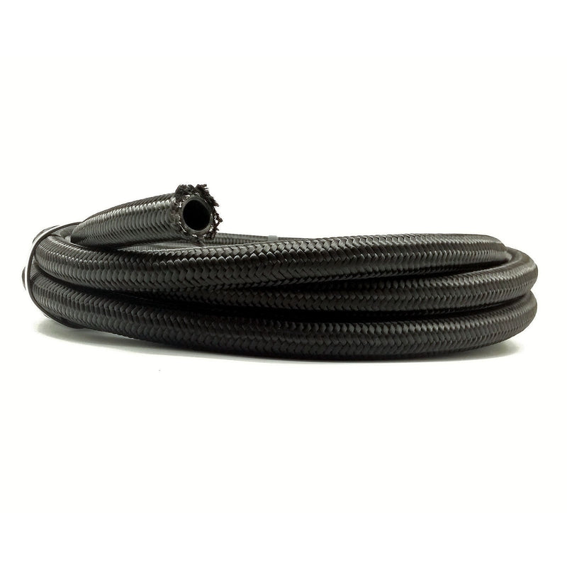 -6 AN (8mm ID) Black Nylon Cotton Braided PTFE Hose