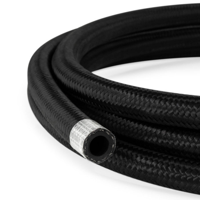 AN6 Rubber Black Nylon Braided Fuel, Oil, Coolant Hose Line