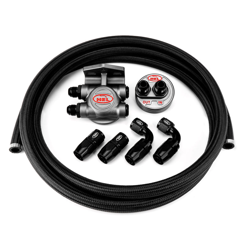 HEL Performance Oil Filter Relocation Kit for M20, M22 or 3/4" UNF Filters
