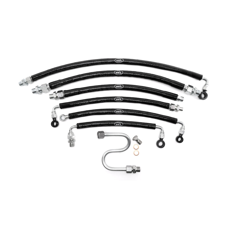 HEL Performance Turbo Oil Feed, Water Feed and Water Return Lines for Nissan Skyline R32, R33, R34 GT-R, Stainless Steel Braided