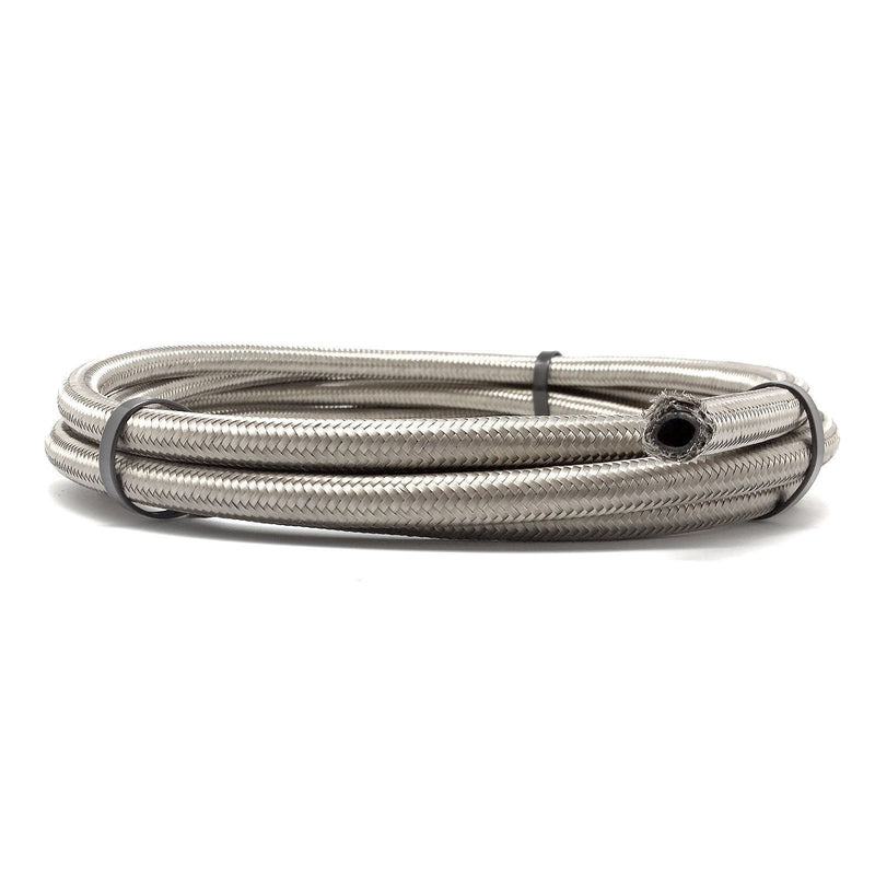-6 AN (8mm ID) Stainless Steel Braided PTFE Hose
